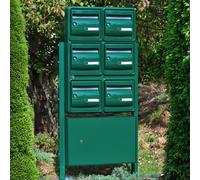 Pack : Bloc 6 Boites aux lettres + Boite à colis + Pieds platines