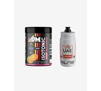 Pack boisson isotonique KOM Endurance Isotonic 750 g saveur orange + Bidon Tacx Daiya 550 ml UAE Team Emirates 2025