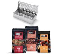 Pack Boîte de fumage Weber + 3 essences de bois de fumage