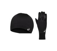 Pack bonnet gants asics winter running pack noir unisex