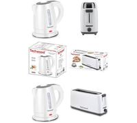 Pack Bouilloire 1600W 1l Blanche + Grill pain 900W large fente