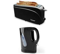 Pack Bouilloire 1600W 1L7 Noire + Grill pain Baguettes 1300W double larges fentes