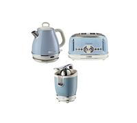 pack ariete bouilloire 1l grillepain 4 fentes presseagrumes électrique bleu rétro Bleu