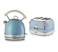 Pack - Bouilloire électrique 1,7 L + grille-pain 4 fentes 1600 W - Coloris bleu vintage