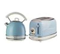Pack Bouilloire Electrique - 17 L Grille-Pain 2 Fentes 815 W Bleu Vintage