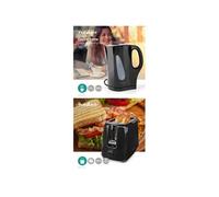 PACK Bouilloire électrique Noir sans fil 1,7L + Grille-pain 2 fentes Noir 3 fonctions avec témoins LED