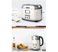 Pack Bouilloire Sans Fil - Vintage - 2200W - 1.7L - Inox - Blanc