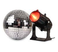 Pack boule à facette - CHEETAH - Cheetah Mirror Ball Party set - Boule motorisée 15 cm - Spot 4 filtres couleurs - Alim piles D/12V