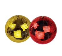 Pack Boules à Facettes Rouge et Gold 30 Cm FxLab - en verre miroir poli coloré (10mm x 10mm), Sono DJ Ambiance, Disco LED