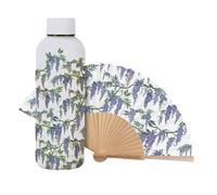 Pack bouteille isotherme et éventail - Glycine violette - Bridgerton