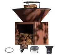 Pack Brasero Classique Corten 103x90 cm Double Cuve