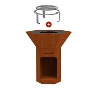 Pack Brasero plancha Barbecook Nestor Acier Corten + Grille