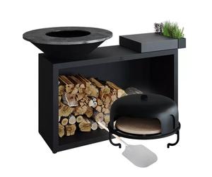 Pack Brasero plancha OFYR Island Black 85 Céramique + Four à pizza