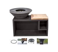 Pack Brasero Printemps TRADITIONNEL Double Cuve Aluminum 103x90cm - Anthracite - Sobriété et style contemporain pour votre jardin