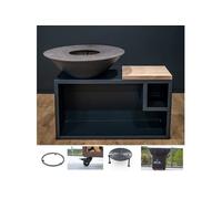 Pack Brasero Printemps TRADITIONNEL Double Cuve Aluminum 103x90cm - Noir - Elégance et simplicité pour un extérieur chic et pratique