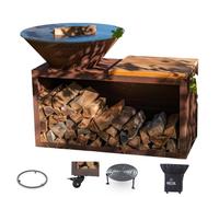 Pack Brasero Traditionnel Corten 103x90 cm Double Cuve