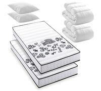 BLUE MOON Pack Breizh - Lot de 2 Matelas Breizh Mousse 90x190 + 2X Couettes + 2X Oreillers- Fabriqué en Belgique