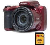 Pack Bridge Numérique Pixpro Astro Zoom Az405 + Carte Sdhc Ultra High Speed U1 32Gb - Appareil Photo 20 Mégapixels, Zoom X40, Grand Angle, Lcd, Vidéo Full Hd 1080P, Ois, Pile Aa - Rouge