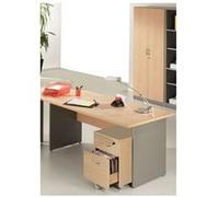 Pack Bureau + Caisson + Armoire Hêtre Alu - L 140 x l 80 x H 72 cm jaune G