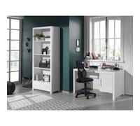 Vipack Erik Bureau Bois Laqu Blanc Avec 1 Caisson 1 Porte + Bibliothque