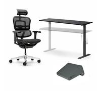 Pack Bureau Ultime - Fauteuil Ergohuman Ultra, Bureau Électrique et Repose-Pieds