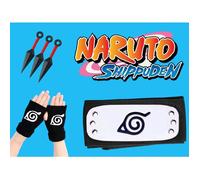 Pack Cadeau NARUTO SHIPPUDEN ( FIGURINES KUNAI + PAIRE DE MITAINE + BANDANA ) COSPLAY