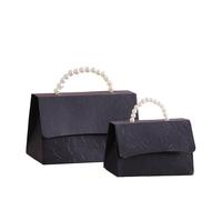 Pack cadeaux de fête, 10 Pcs Wedding Boxes With Letterpress Design Pearl Handles Multicolor Multiple Sizes(Black,L)