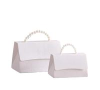 Pack cadeaux de fête, 10 Pcs Wedding Boxes With Letterpress Design Pearl Handles Multicolor Multiple Sizes(Dark Green,L)