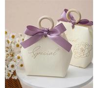 Pack cadeaux de fête, 20 pcs Multicolor Wedding Candy Box Favors For Guests Birthday Party(Purple)