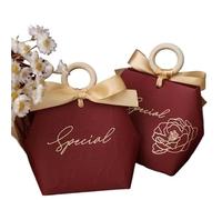 Pack cadeaux de fête, 20 pcs Multicolor Wedding Candy Box Favors For Guests Birthday Party(Red 2)