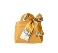 Pack cadeaux de fête, 5PCS Leather Mini Handbag Wedding Favour Candy Box With Ribbon Multicolor 12x5.5x13cm(Yellow,1 count (Pack of 1))
