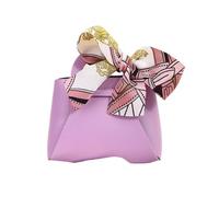 Pack cadeaux de fête, 5PCS Leather Mini Handbag Wedding Favour Candy Box With Ribbon Multicolor 12x5.5x13cm(Purple,12x5.5x13cm)