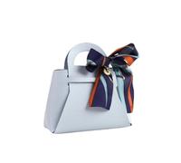 Pack cadeaux de fête, 5PCS Leather Mini Handbag Wedding Favour Candy Box With Ribbon Multicolor 12x5.5x13cm(Blue,12x5.5x13cm)