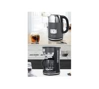 Pack Cafetière et Bouilloire Rétro Vintage - - Gris Anthracite - 10 Tasses - 1.7L - 2200W