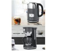 Pack Cafetière et Bouilloire Rétro Vintage - Muse - Gris Anthracite - 10 Tasses - 1.7L - 2200W