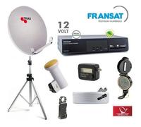 Pack Camping - FRANSAT - Parabole 60 cm - LNB Golden Media 0,1dB - Décodeur 12V - Trepied Alu