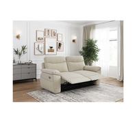 PACK - Canapé de relaxation ROSS électrique 3 places et fauteuil en tissu texturé 3D - Beige