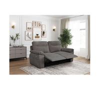PACK - Canapé de relaxation ROSS électrique 3 places et fauteuil en velours côtelé - Gris