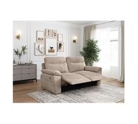 PACK - Canapé de relaxation ROSS électrique 3 places et fauteuil en velours côtelé - Taupe