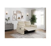 PACK - Canapé de relaxation ROSS manuel 2 places et fauteuil en tissu antitache - Beige