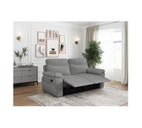 PACK - Canapé de relaxation ROSS manuel 3 places et fauteuil en tissu antitache - Gris