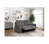PACK - Canapé de relaxation ROSS manuel 3 places et fauteuil en velours côtelé - Gris