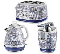 PACK Capri Bouilloire 1.7L + Grille-pain 4 fentes + Presse-agrumes 85W Design Rétro Multicolore G
