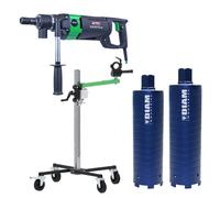 Pack Carotteuse à percussion à sec ESD162 + Support EBW1300 EIBENSTOCK + 2 couronnes Ø102/300 mm et Ø127/300 mm 1"1/4 BETON