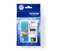 Pack cartouches d'encre Brother LC-421VAL / LC421VAL, 4 couleurs, 200 pages