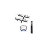 Pack Cerclage Cheminée Double Fixation + Feuillard Galvanisé 5m + Mât Emboitable 0.5m Diam 50mm