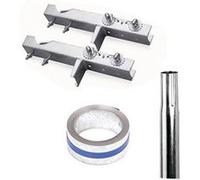 Pack Cerclage Cheminée Double Fixation + Feuillard Galvanisé 5m + Mât Emboitable 0.5m Diam 50mm G