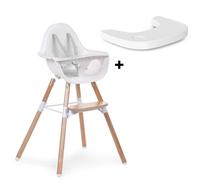 Pack chaise haute évolutive Evolu 2 blanche + tablette blanche