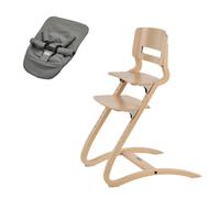 Pack Chaise haute Leander Louie Hêtre + Transat Gris