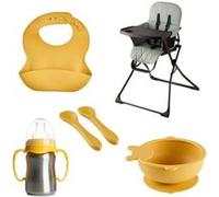 Pack chaise haute pliable - THERMOBABY - HANDY - Kit repas complet et design Blanc G
